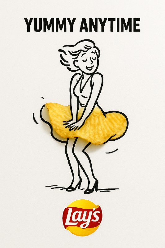 今天测了一组涂鸦+实物结合的广告海报提示词，很好玩，可以基于自己的想象和AI的帮忙实现各种概念设计